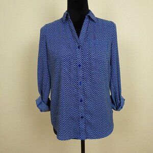 Ralph Lauren Chevron Print Top Blouse Size XS